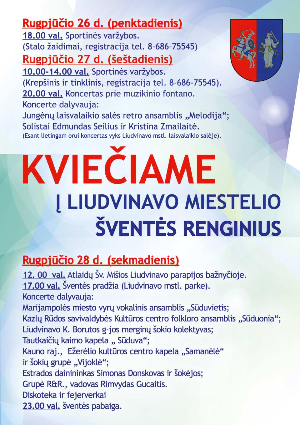 Liudvinavo miestelio šventės plakatas